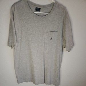 Polo Ralph Lauren Mens Heather Gray Short Sleeve T-Shirt Blue Pony Logo Size L